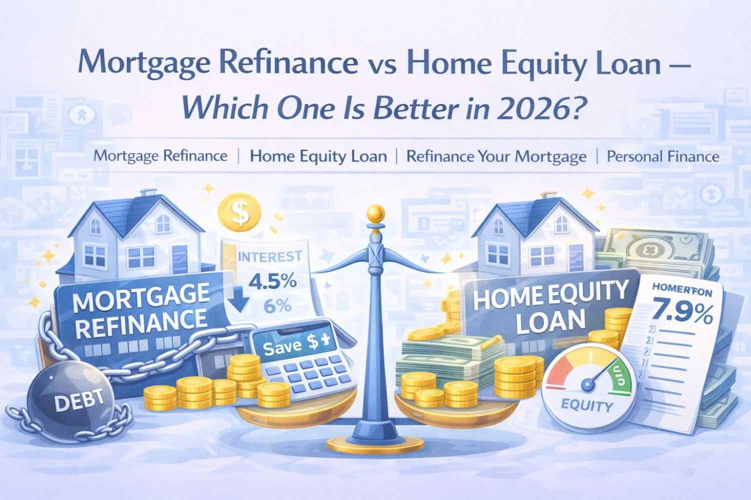 Mortgage Refinance vs Home Equity Loan – Which One Is Better in 2026?
